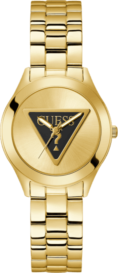 Montre Femme Guess GW0675L2 en Acier Doré PVD avec Cadran Logo Triangle Noir