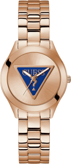 Montre Femme Guess GW0675L3 en Acier Or Rose avec Cadran Bleu Logo