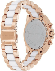 Montre Femme Michael Kors Bradshaw MK5907 - Cadran Blanc, Boîtier et Bracelet Acier Or Rose et Acétate
