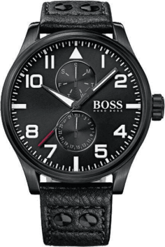 Montre Homme Hugo Boss 1513083 Boîtier Noir 45mm Bracelet Cuir Noir